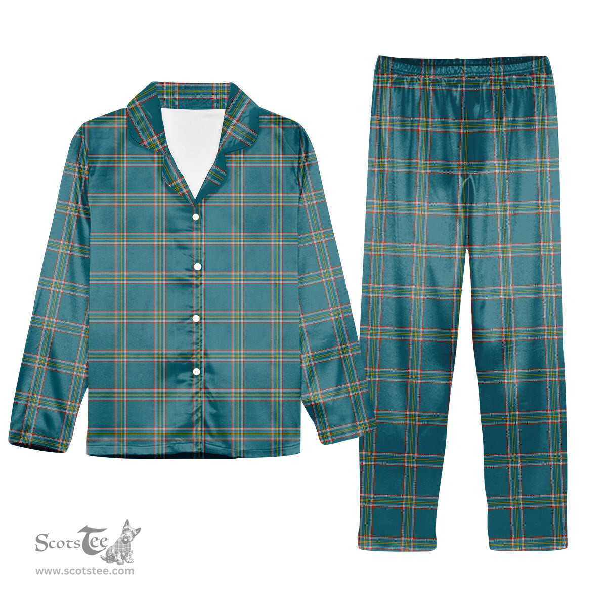 ScotsTee Shop Scottish Crichton Ancient Tartan Pajama Satin Velvet Flannel Pajama Set