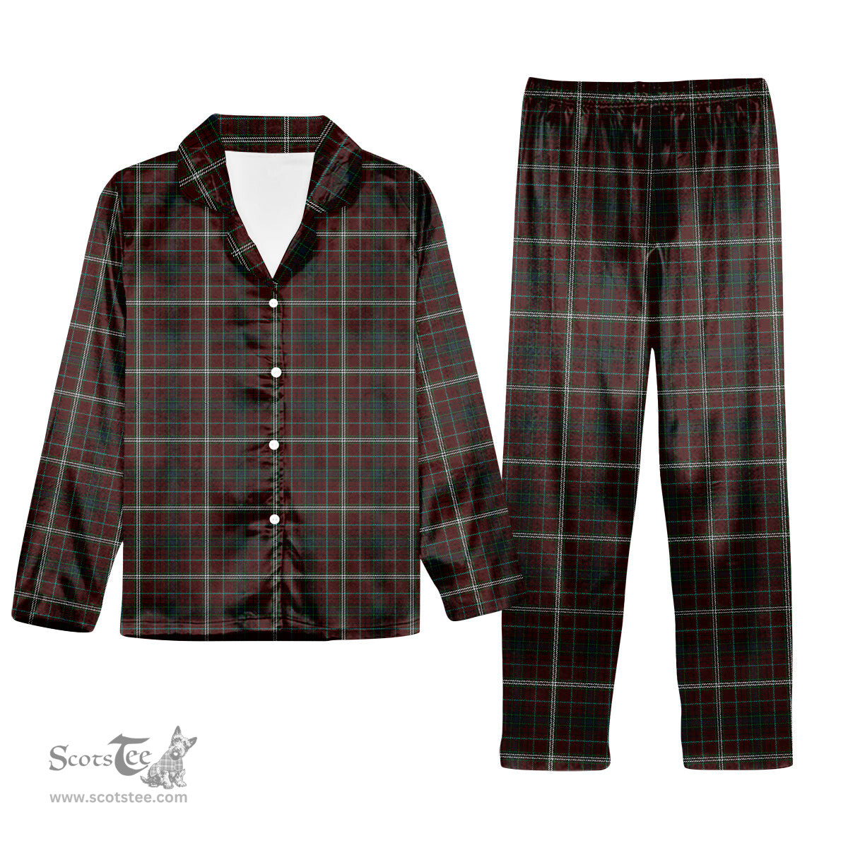 ScotsTee Shop Scottish Clifford Tartan Pajama Satin Velvet Flannel Pajama Set