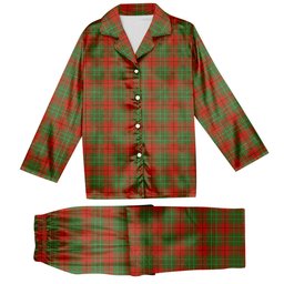 ScotsTee Shop Scottish Cumming Ancient Tartan Pajama Satin Velvet Flannel Pajama Set