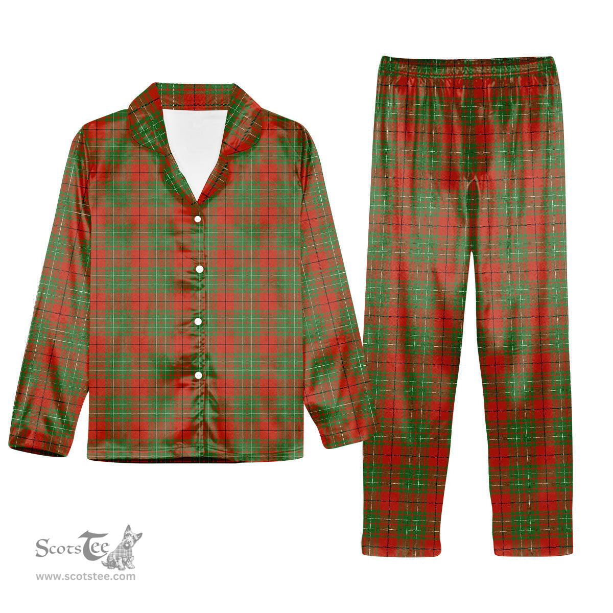 ScotsTee Shop Scottish Cumming Ancient Tartan Pajama Satin Velvet Flannel Pajama Set