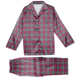 ScotsTee Shop Scottish Crawford Ancient Tartan Pajama Satin Velvet Flannel Pajama Set
