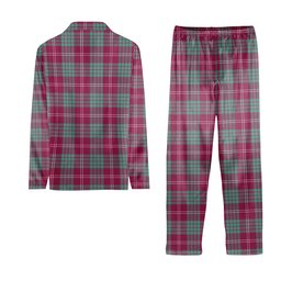 ScotsTee Shop Scottish Crawford Ancient Tartan Pajama Satin Velvet Flannel Pajama Set