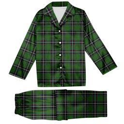 ScotsTee Shop Scottish Cleghorn Tartan Pajama Satin Velvet Flannel Pajama Set