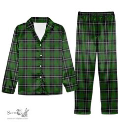 ScotsTee Shop Scottish Cleghorn Tartan Pajama Satin Velvet Flannel Pajama Set