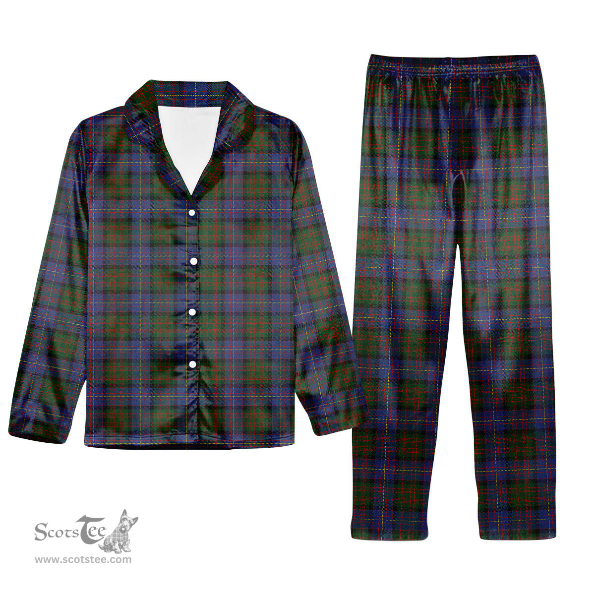 ScotsTee Shop Scottish Cochrane 1984 Tartan Pajama Satin Velvet Flannel Pajama Set