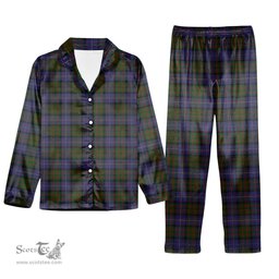ScotsTee Shop Scottish Cochrane 1984 Tartan Pajama Satin Velvet Flannel Pajama Set