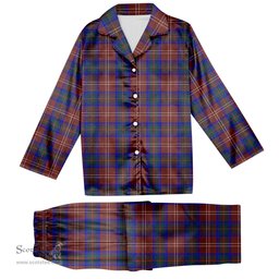 ScotsTee Shop Scottish Chisholm Hunting Modern Tartan Pajama Satin Velvet Flannel Pajama Set