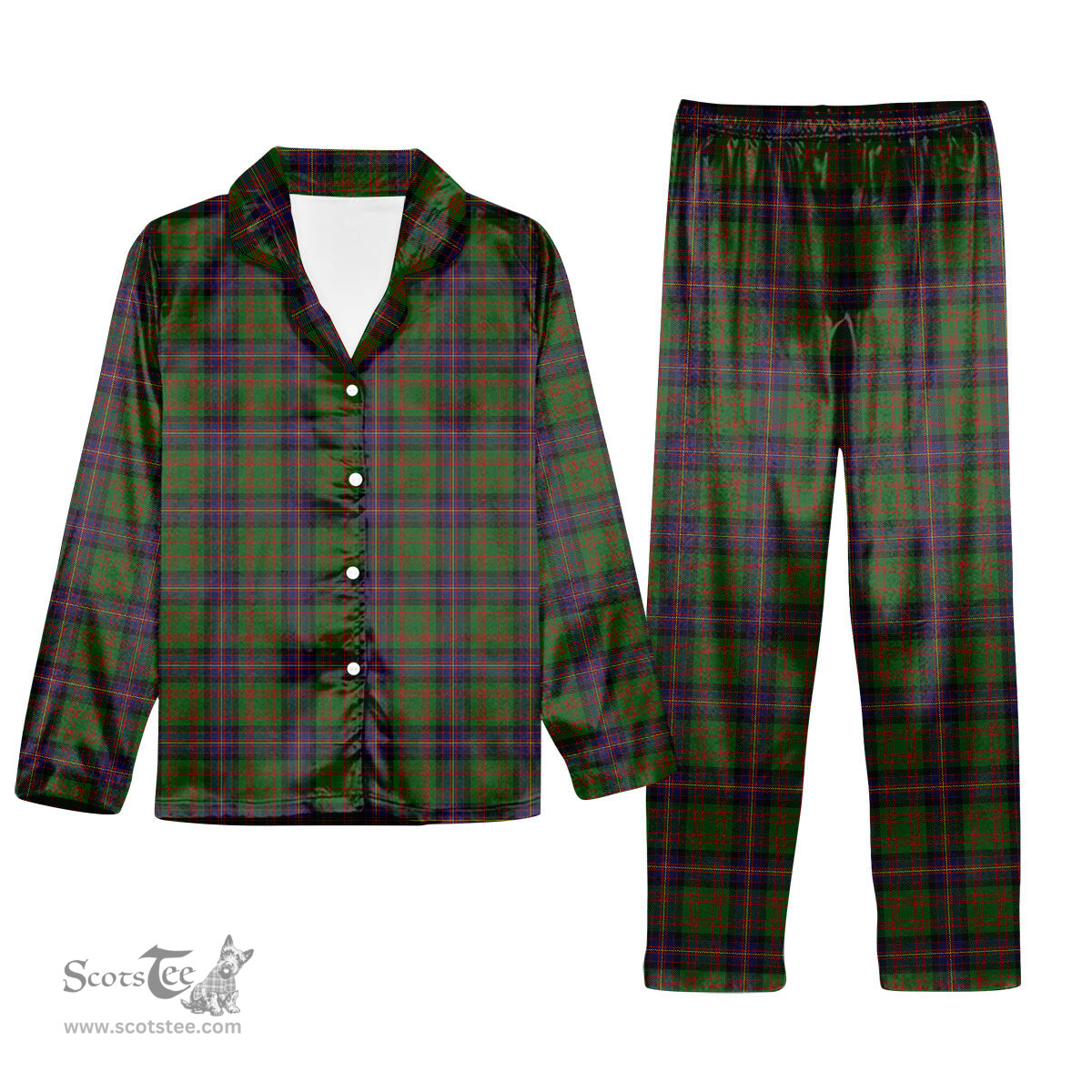 ScotsTee Shop Scottish Cochrane Tartan Pajama Satin Velvet Flannel Pajama Set