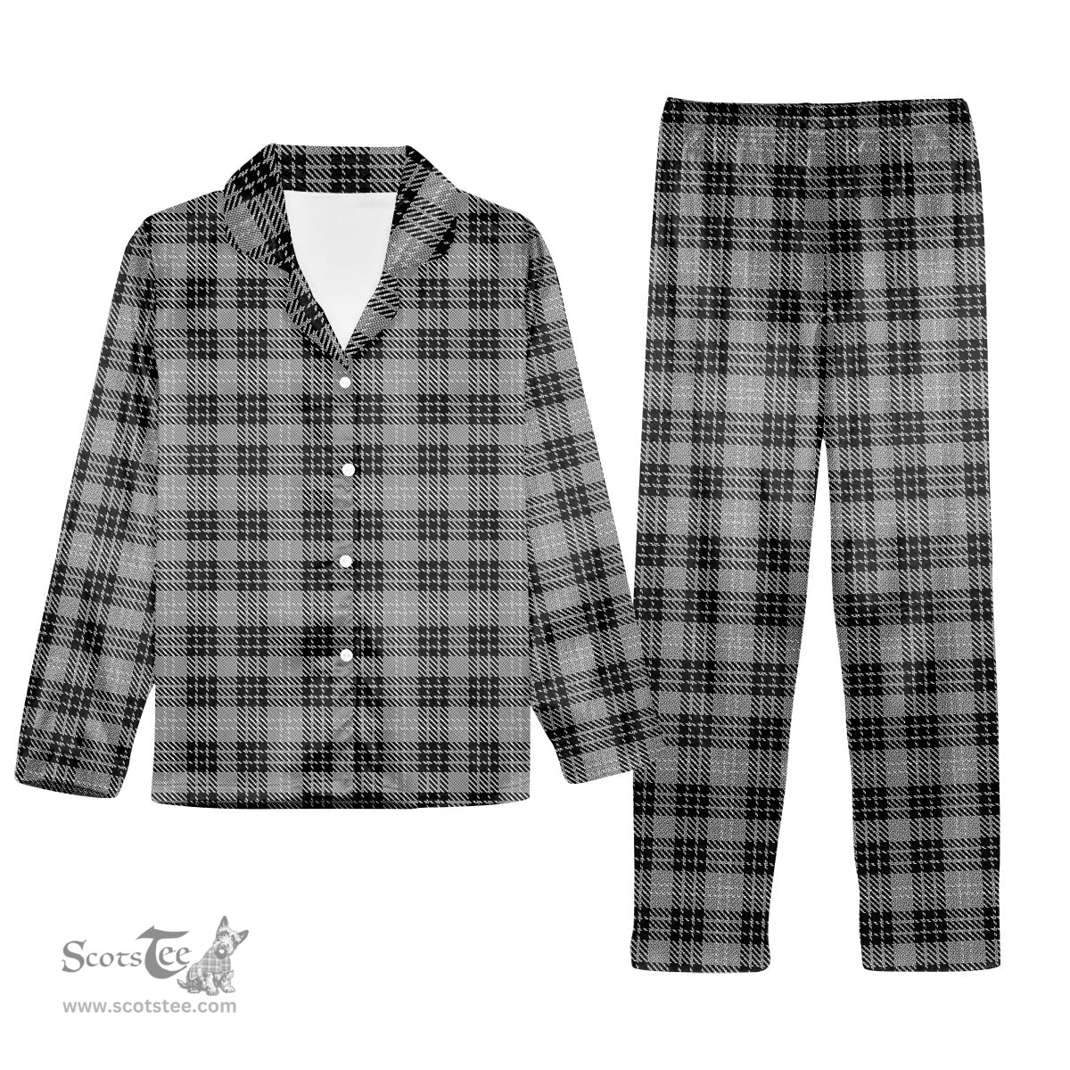 ScotsTee Shop Scottish Clan Hamilton Society Tartan Pajama Satin Velvet Flannel Pajama Set