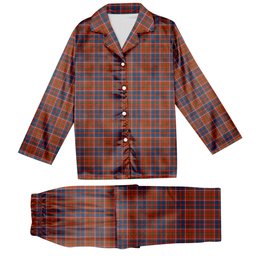 ScotsTee Shop Scottish Cameron of Lochiel Ancient Tartan Pajama Satin Velvet Flannel Pajama Set