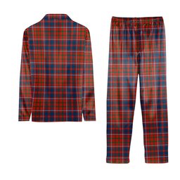 ScotsTee Shop Scottish Cameron of Lochiel Ancient Tartan Pajama Satin Velvet Flannel Pajama Set