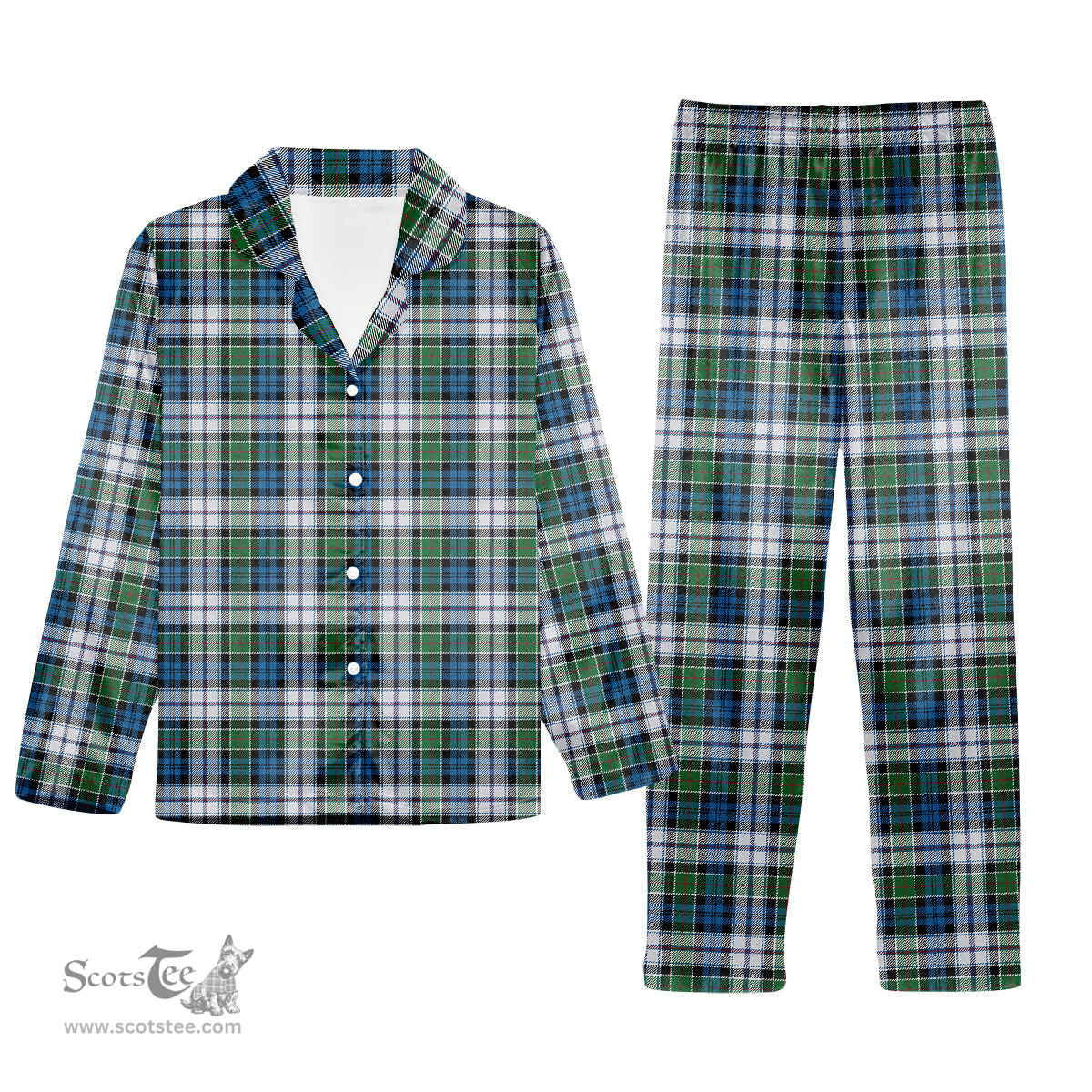ScotsTee Shop Scottish Colquhoun Dress Ancient Tartan Pajama Satin Velvet Flannel Pajama Set