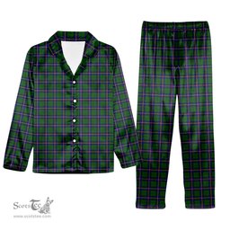 ScotsTee Shop Scottish Carmichael Modern Tartan Pajama Satin Velvet Flannel Pajama Set