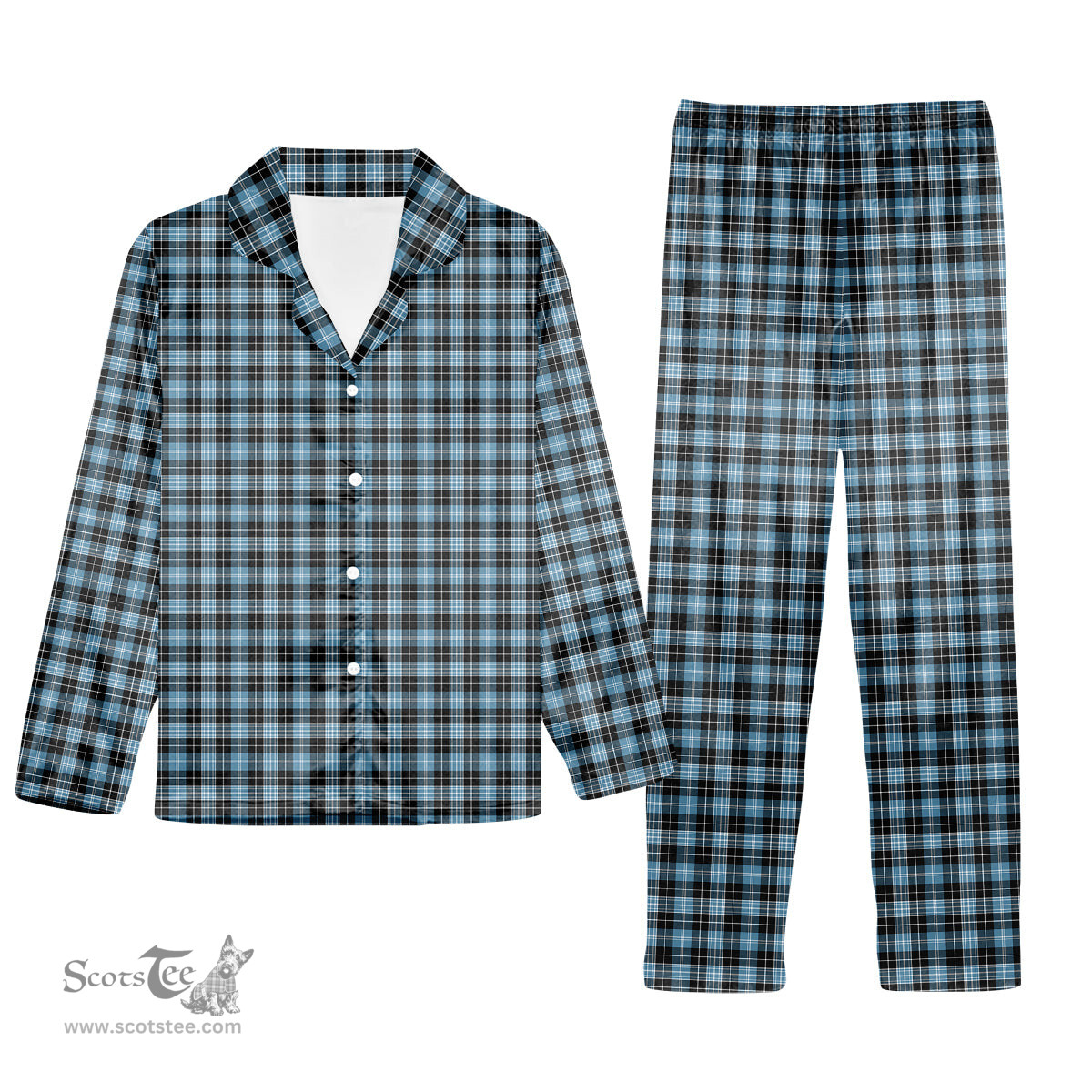 ScotsTee Shop Scottish Clarke Ancient Tartan Pajama Satin Velvet Flannel Pajama Set