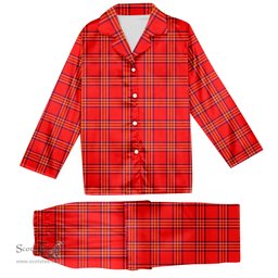 ScotsTee Shop Scottish Burnett Modern Tartan Pajama Satin Velvet Flannel Pajama Set