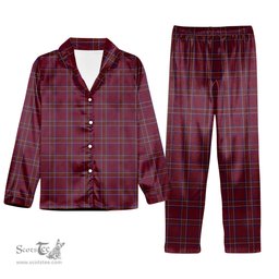 ScotsTee Shop Scottish Burnett of Leys Hunting Tartan Pajama Satin Velvet Flannel Pajama Set