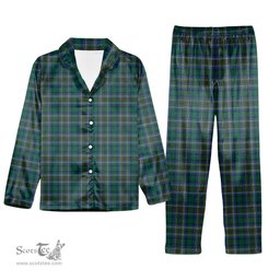 ScotsTee Shop Scottish Cockburn Modern Tartan Pajama Satin Velvet Flannel Pajama Set