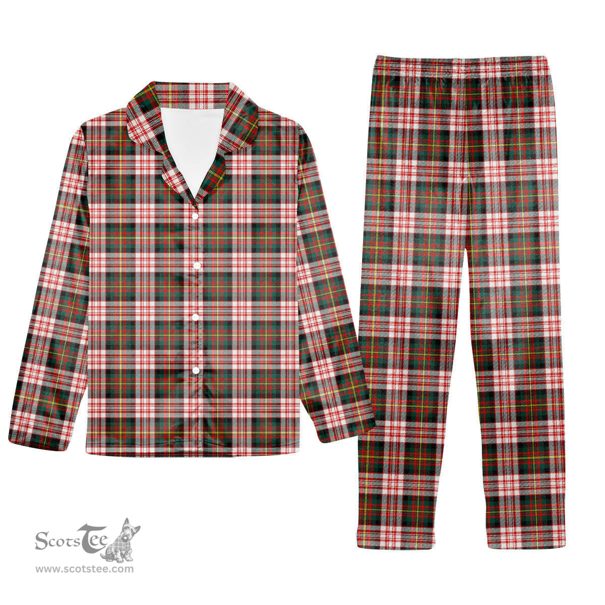 ScotsTee Shop Scottish Carnegie Dress Modern Tartan Pajama Satin Velvet Flannel Pajama Set