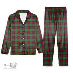 ScotsTee Shop Scottish Cranston Dress Tartan Pajama Satin Velvet Flannel Pajama Set