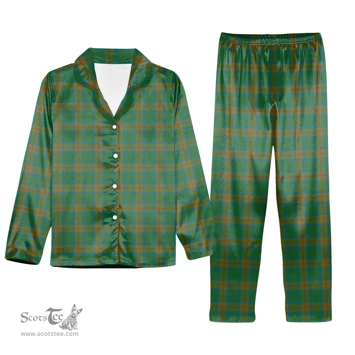 ScotsTee Shop Scottish Cranstoun Ancient Tartan Pajama Satin Velvet Flannel Pajama Set