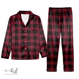 ScotsTee Shop Scottish Cameron Black and Red Modern Tartan Pajama Satin Velvet Flannel Pajama Set