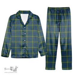 ScotsTee Shop Scottish Cleland Tartan Pajama Satin Velvet Flannel Pajama Set