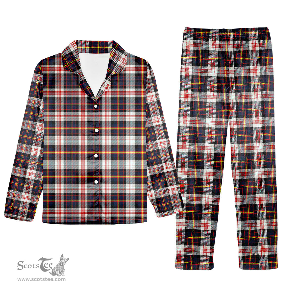 ScotsTee Shop Scottish Cameron of Erracht Dress Modern Tartan Pajama Satin Velvet Flannel Pajama Set