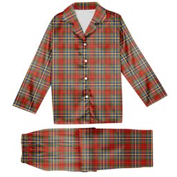ScotsTee Shop Scottish Chattan Chief Ancient Tartan Pajama Satin Velvet Flannel Pajama Set