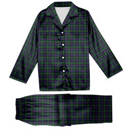 ScotsTee Shop Scottish Campbell of Cawdor Tartan Pajama Satin Velvet Flannel Pajama Set