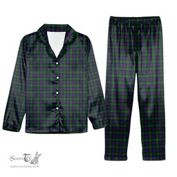 ScotsTee Shop Scottish Campbell of Cawdor Tartan Pajama Satin Velvet Flannel Pajama Set