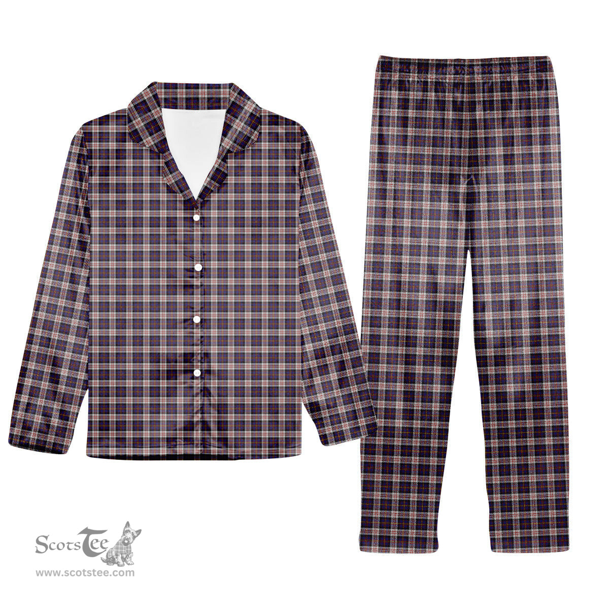 ScotsTee Shop Scottish Cameron of Erracht Dress Tartan Pajama Satin Velvet Flannel Pajama Set