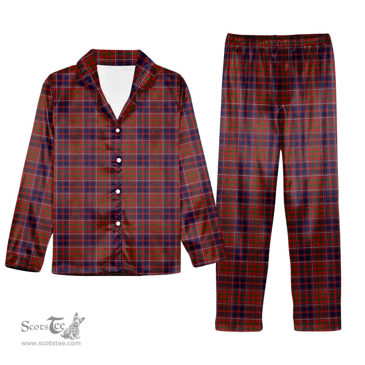 ScotsTee Shop Scottish Cameron of Locheil Original Tartan Pajama Satin Velvet Flannel Pajama Set