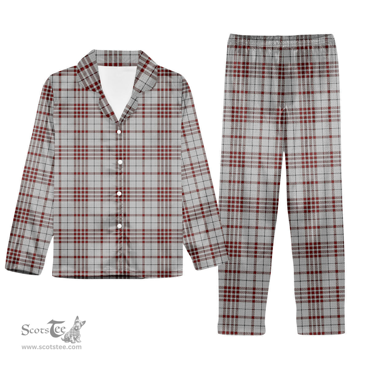ScotsTee Shop Scottish Clayton Tartan Pajama Satin Velvet Flannel Pajama Set