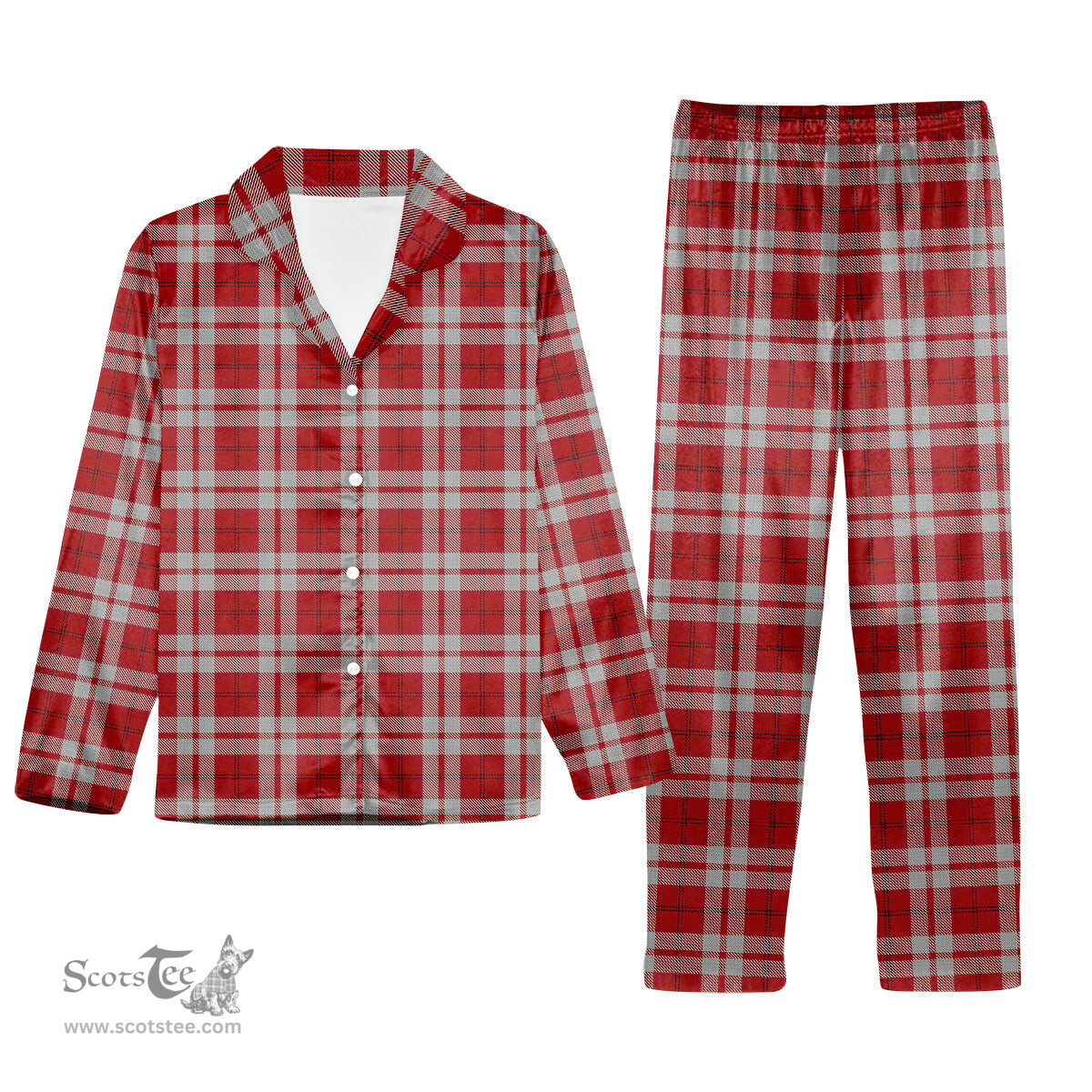 ScotsTee Shop Scottish Cameron Hose 2 Tartan Pajama Satin Velvet Flannel Pajama Set