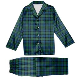 ScotsTee Shop Scottish Campbell Ancient 02 Tartan Pajama Satin Velvet Flannel Pajama Set