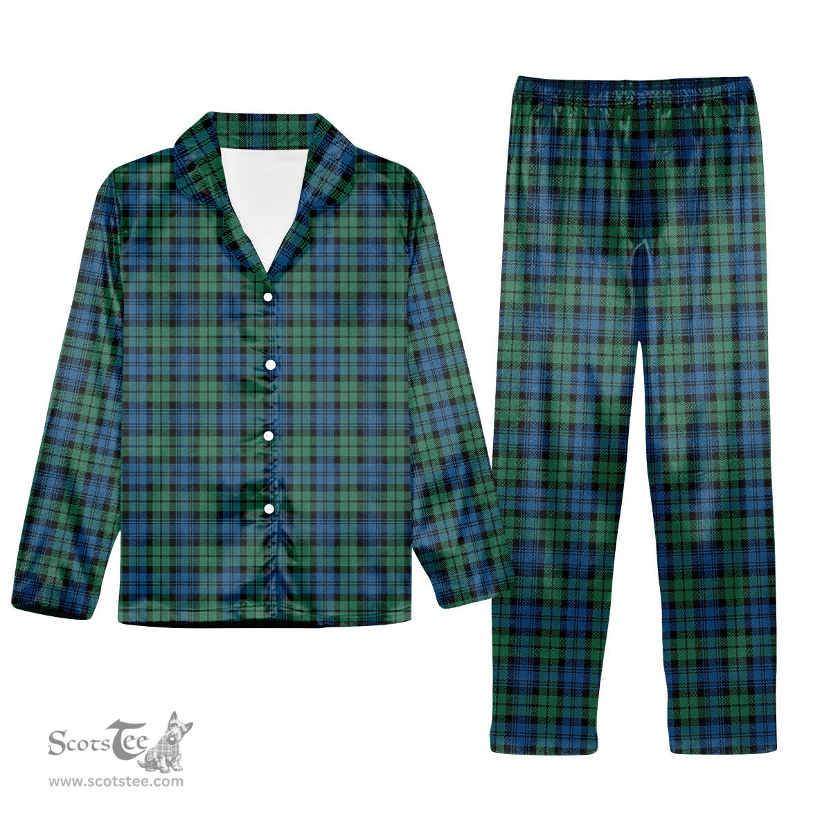 ScotsTee Shop Scottish Campbell Ancient 02 Tartan Pajama Satin Velvet Flannel Pajama Set