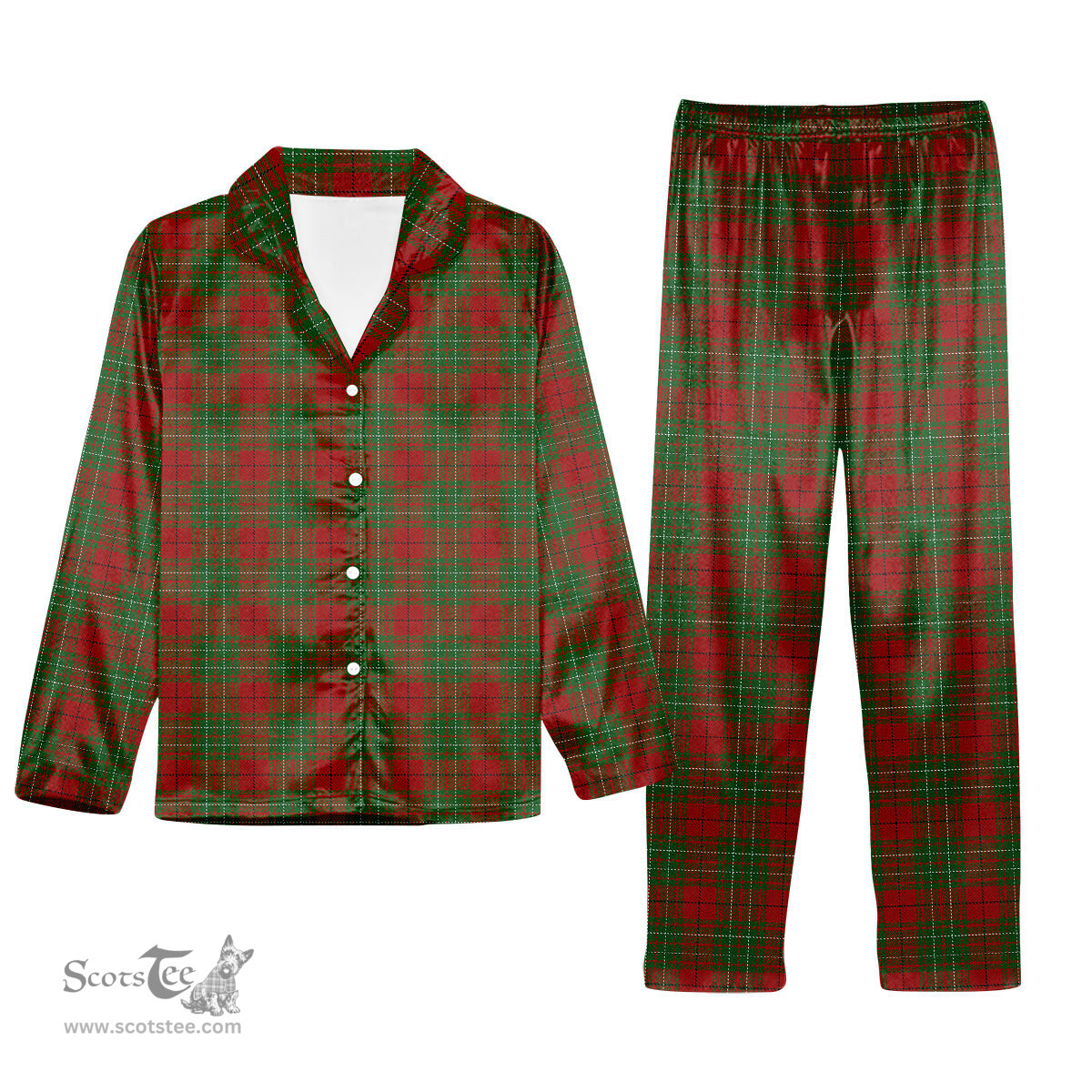 ScotsTee Shop Scottish Cumming 1850 2 Tartan Pajama Satin Velvet Flannel Pajama Set