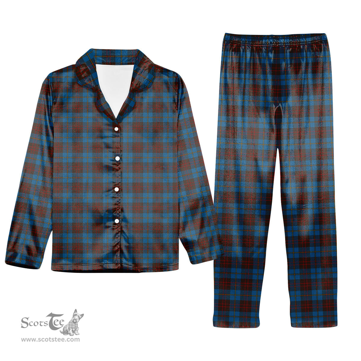 ScotsTee Shop Scottish Cameron Hunting Tartan Pajama Satin Velvet Flannel Pajama Set