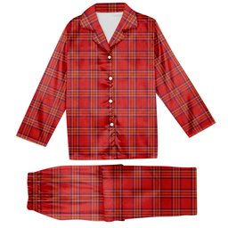 ScotsTee Shop Scottish Burnett of Leys Modern Tartan Pajama Satin Velvet Flannel Pajama Set