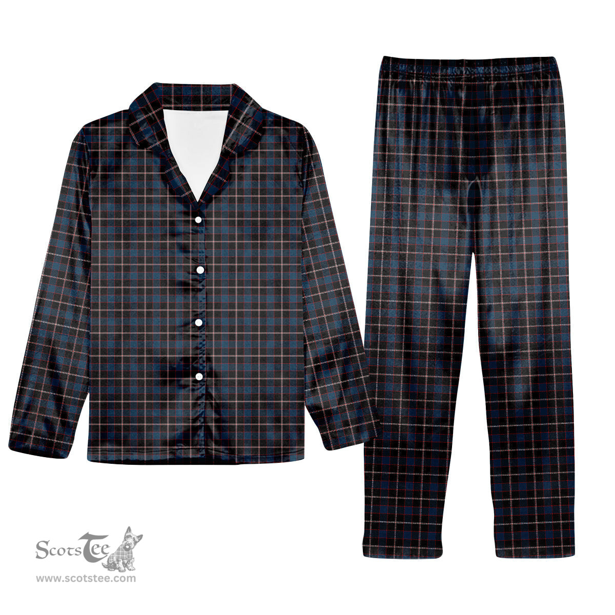 ScotsTee Shop Scottish Christie (2016) Tartan Pajama Satin Velvet Flannel Pajama Set