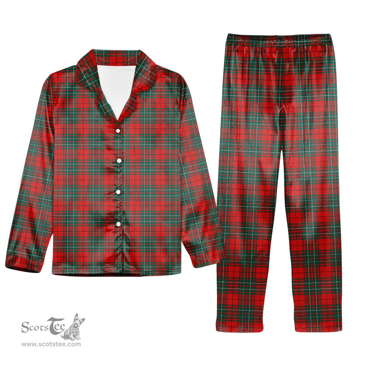 ScotsTee Shop Scottish Cumming Modern Tartan Pajama Satin Velvet Flannel Pajama Set