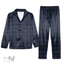 ScotsTee Shop Scottish Clark (Clergy) Modern Clan Tartan Pajama Satin Velvet Flannel Pajama Set