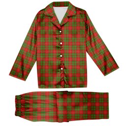 ScotsTee Shop Scottish Burnett Ancient Tartan Pajama Satin Velvet Flannel Pajama Set