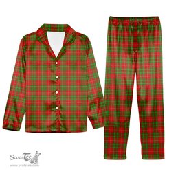 ScotsTee Shop Scottish Burnett Ancient Tartan Pajama Satin Velvet Flannel Pajama Set