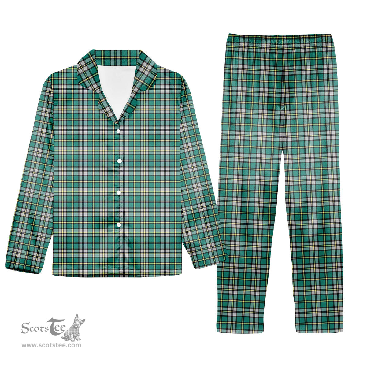 ScotsTee Shop Scottish Cape Breton Canada Tartan Pajama Satin Velvet Flannel Pajama Set