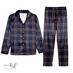 ScotsTee Shop Scottish Crichton Modern Tartan Pajama Satin Velvet Flannel Pajama Set