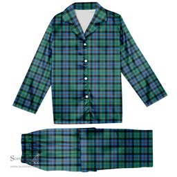 ScotsTee Shop Scottish Campbel of Cawdor Ancient Tartan Pajama Satin Velvet Flannel Pajama Set