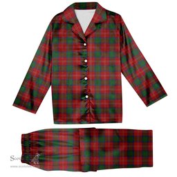 ScotsTee Shop Scottish Chisholm 1842 Tartan Pajama Satin Velvet Flannel Pajama Set