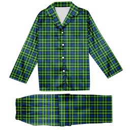 ScotsTee Shop Scottish Campbell of Breadalbane Ancient Tartan Pajama Satin Velvet Flannel Pajama Set