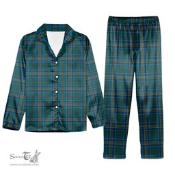 ScotsTee Shop Scottish Burns of California Modern Tartan Pajama Satin Velvet Flannel Pajama Set